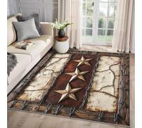 MMYAOKEN Texas Star Rug - Cowboy Rug Large 160 x 230, Western Rustic Country Patterned Area Rugs for Living Room Bedroom, Machine Washable Non Slip Soft Carpet, Texas Star Home Decor & Gifts