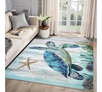 MMYAOKEN Turtle Rug Kids - Sea Turtles Rug Small 40 x 60, Ocean Animal Coastal Patterned Area Rugs for Entryway, Machine Washable Non Slip Soft Door Mat, Turtle Home Decor & Gifts