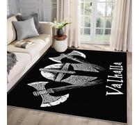 MMYAOKEN Viking Rugs for Living Room - Axe Rug Small 60x90, Celtic Medieval Warrior Patterned Area Rugs for Entryway, Black and White Machine Washable Non Slip Soft Door Mat