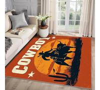 MMYAOKEN Western Cowboy Rug - Wild West Rug Small 60x90, Sunset Cactus Desert Patterned Area Rugs for Entryway, Machine Washable Non Slip Soft Door Mat, Cowboy Home Decor & Gifts