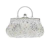 MMYOMI Womens Vintage Floral Beaded Rhinestone Embroidery Clutch Purse Evening Handbag Shoulder Bag for Wedding Party Prom
