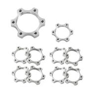 MMYUAK Bike Disc Brake Adapter Converter 1/2/10pcs Bicycle Hub Disc Brake Rotor Adaoter 44mm 48mm Bike Freewheel Modified Threaded 6 Blot Flange Adapter(44mm 10pcs)