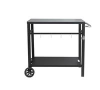 MMYUAK Grill Dining Cart Dining Cart Table with Double-Shelf BBQ Movable Food Prep Table Foldable Pizza Oven Stand(85X55cm Iron)