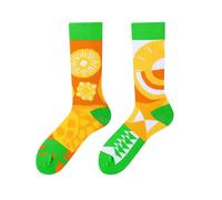 Mmyzao Funny Socks Unisex 35-46 Asymmetrical Pattern Left and Right Various Designs from Animals, Food, Sports and Art, Grapefruit, 35-46