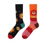 Mmyzao Funny Socks Unisex 35-46 Asymmetrical Pattern Left and Right Various Designs from Animals, Food, Sports and Art, Sun Lion, 35-46
