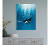 MMZBYAN Nordic Home Living Room Decoration Painting, Ocean Animal Entrance Canvas Painting, 40 × 60cm