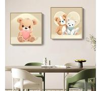 MMZBYAN Simplified decorative cartoon panda animal decoration painting * 2 sets of frameless paintings 40 × 60cm