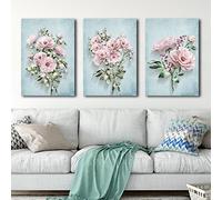 MMZBYAN Triple painting set, decorative painting, green plant series, modern canvas painting core, 50x70cm