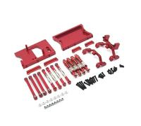 MN MN98 MN99S Servo Mount Bracket Shock Absorber Beam Set With Metal Chassis Pull Rods Compatible with 1 12 Scale RC Car Parts Compatible With Various Models(Red)