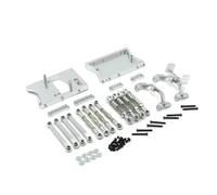 MN MN98 MN99S Servo Mount Bracket Shock Absorber Beam Set With Metal Chassis Pull Rods Compatible with 1 12 Scale RC Car Parts Compatible With Various Models(Silver)