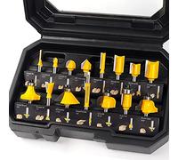 MNA Router Bits Set 15 Pieces 1/4 Inch, Router Bits Kit, DIYer Woodworking Tools, Carrying Case