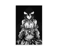 MNABSO Anime Overlord Role Albedo Black White Art Poster Decorative Painting Canvas Wall Art Living Room Poster Bedroom Painting 08 x 12 Inch (20 x 30 cm)