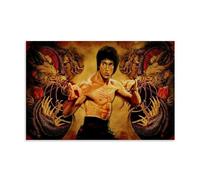 MNABSO Bruce Lee Chinese Kongfu Fan Art Poster Decorative Painting Canvas Wall Art Living Room Poster Bedroom Painting 20 x 30 Inch (50 x 75 cm)