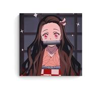 MNABSO Demon Slayer Cute Kamado Nezuko Poster Decorative Painting Canvas Wall Art Living Room Poster Bedroom Painting 12 x 12 Inch (30 x 30 cm)