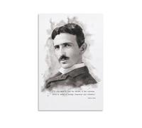 MNABSO Inventor Nikola Tesla Black and White Fan Art Wall Art Picture Print Modern Family Room Decor 24 x 36 Inches (60 x 90 cm)