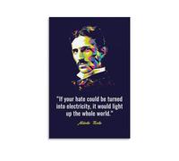 MNABSO Inventor Nikola Tesla Color Collectoin Art Poster Decorative Painting Canvas Wall Art Living Room Poster Bedroom Painting 20 x 30 Inch (50 x 75 cm)