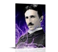 MNABSO Inventor Nikola Tesla Colourful Art Poster Decorative Painting Canvas Wall Art Living Room Poster Bedroom Painting 12 x 18 Inch (30 x 45 cm)