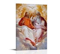 MNABSO Jesus And Priest Christ Poster Decorative Painting Canvas Wall Art Living Room Poster Bedroom Painting 08 x 12 Inch (20 x 30 cm)