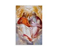 MNABSO Jesus And Priest Christ Poster Decorative Painting Canvas Wall Art Living Room Poster Bedroom Painting 20 x 30 Inch (50 x 75 cm)
