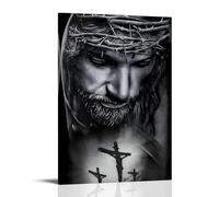 MNABSO Jesus Black and White Art Poster Decorative Painting Canvas Wall Art Living Room Poster Bedroom Painting 16 x 24 Inch (40 x 60 cm)