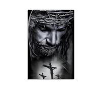 MNABSO Jesus Black And White Art Poster Decorative Painting Canvas Wall Art Living Room Poster Bedroom Painting 12 x 18 Inch (30 x 45 cm)