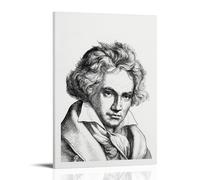 MNABSO Ludwig Van Beethoven Black and White Art Poster Decorative Painting Canvas Wall Art Living Room Poster Bedroom Painting 20 x 30 Inch (50 x 75 cm)
