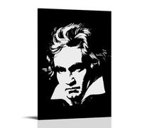 MNABSO Ludwig Van Beethoven Black and White Fan Art Wall Art Picture Print Modern Family Room Decor 24 x 36 inches (60 x 90 cm)