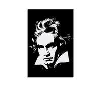 MNABSO Ludwig Van Beethoven Black and White Fan Art Wall Art Picture Print Modern Family Room Decor 24 x 36 inches (60 x 90 cm)