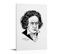 MNABSO Ludwig Van Beethoven Black and White Wall Art Picture Print Modern Family Room Decor 12 x 18 Inches (30 x 45 cm)