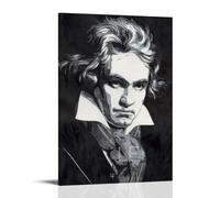 MNABSO Ludwig Van Beethoven Black & White Art Wall Art Picture Print Modern Family Room Decor 24 x 36 Inches (60 x 90 cm)