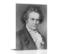 MNABSO Ludwig Van Beethoven Black & White Fan Art Wall Art Picture Print Modern Family Room Decor 24 x 36 inches (60 x 90 cm)