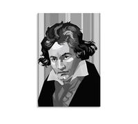MNABSO Ludwig Van Beethoven Black & White Wall Art Picture Print Modern Family Room Decor 12 x 18 Inches (30 x 45 cm)