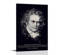 MNABSO Musician Ludwig Van Beethoven Black And White Art Poster Decorative Painting Canvas Wall Art Living Room Poster Bedroom Painting 12 x 18 Inch (30 x 45 cm)
