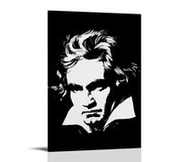 MNABSO Musician Ludwig Van Beethoven Black and White Fan Art Poster Decorative Painting Canvas Wall Art Living Room Poster Bedroom Painting 24 x 36 Inch (60 x 90 cm)