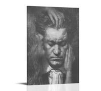 MNABSO Musician Ludwig Van Beethoven Black & White Art Poster Decorative Painting Canvas Wall Art Living Room Poster Bedroom Painting 20 x 30 Inch (50 x 75 cm)
