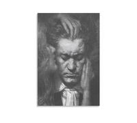MNABSO Musician Ludwig Van Beethoven Black & White Art Poster Decorative Painting Canvas Wall Art Living Room Poster Bedroom Painting 08 x 12 Inch (20 x 30 cm)
