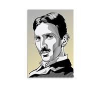 MNABSO Nikola Tesla Black And White Fan Art Poster Decorative Painting Canvas Wall Art Living Room Poster Bedroom Painting 08 x 12 Inch (20 x 30 cm)