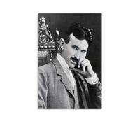 MNABSO Nikola Tesla Black White Art Wall Art Picture Print Modern Family Room Decor 12 x 18 Inches (30 x 45 cm)