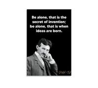 MNABSO Nikola Tesla Black & White Fan Art Poster Decorative Painting Canvas Wall Art Living Room Poster Bedroom Painting 24 x 36 Inch (60 x 90 cm)