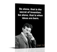 MNABSO Nikola Tesla Black & White Fan Art Poster Decorative Painting Canvas Wall Art Living Room Poster Bedroom Painting 20 x 30 Inch (50 x 75 cm)