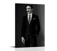 MNABSO Nikola Tesla Black White Fan Art Poster Decorative Painting Canvas Wall Art Living Room Poster Bedroom Painting 12 x 18 Inch (30 x 45 cm)
