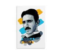 MNABSO Nikola Tesla Colourful Wall Art Picture Print Modern Family Room Decor 12 x 18 Inches (30 x 45 cm)