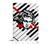 MNABSO Pianist Ludwig Van Beethoven Black and White Art Poster Decorative Painting Canvas Wall Art Living Room Poster Bedroom Painting 20 x 30 Inch (50 x 75 cm)