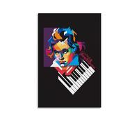 MNABSO Pianist Ludwig Van Beethoven Poster Decorative Painting Canvas Wall Art Living Room Poster Bedroom Painting 16 x 24 Inch (40 x 60 cm)