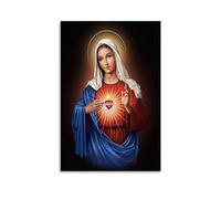 MNABSO Virgin Mary Immaculate Heart of Mary Wall Art Picture Print Modern Family Room Decor 12 x 18 Inch (30 x 45 cm)