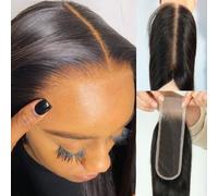 Mnador 2x6 Skinlike Real HD Lace Closure for Deep Human Hair Straight 0.095mm Lace Closure HD Ultra Thin Knot Tiny Knots Closure Brazilian Virgin Human Hair