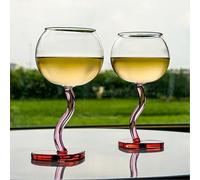 Mnaocz 2Pcs Heart Shaped Wine Glass, Unique Heart Shaped Crystal Glass, Gift for Women Girlfriends Christmas Anniversary New Year Birthday Valentine's Day