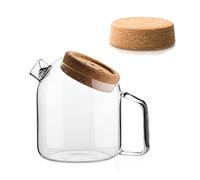 Mnaocz Glass Stovetop Teapot, Clear Borosilicate, Removable Cork Cover, Spill-Resistant Spout, 800ml, 1200ml, 1800ml, Loose Leaf & Fruit Tea, Transparent