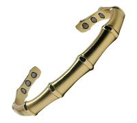 MnB Magnetics Copper Magnetic Bracelet in a Bamboo Design - Extra Strong Magnets (Gold)