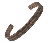 MnB Magnetics Copper Magnetic Bracelet with a Cross Design in a Copper Finish - High Power Magnets